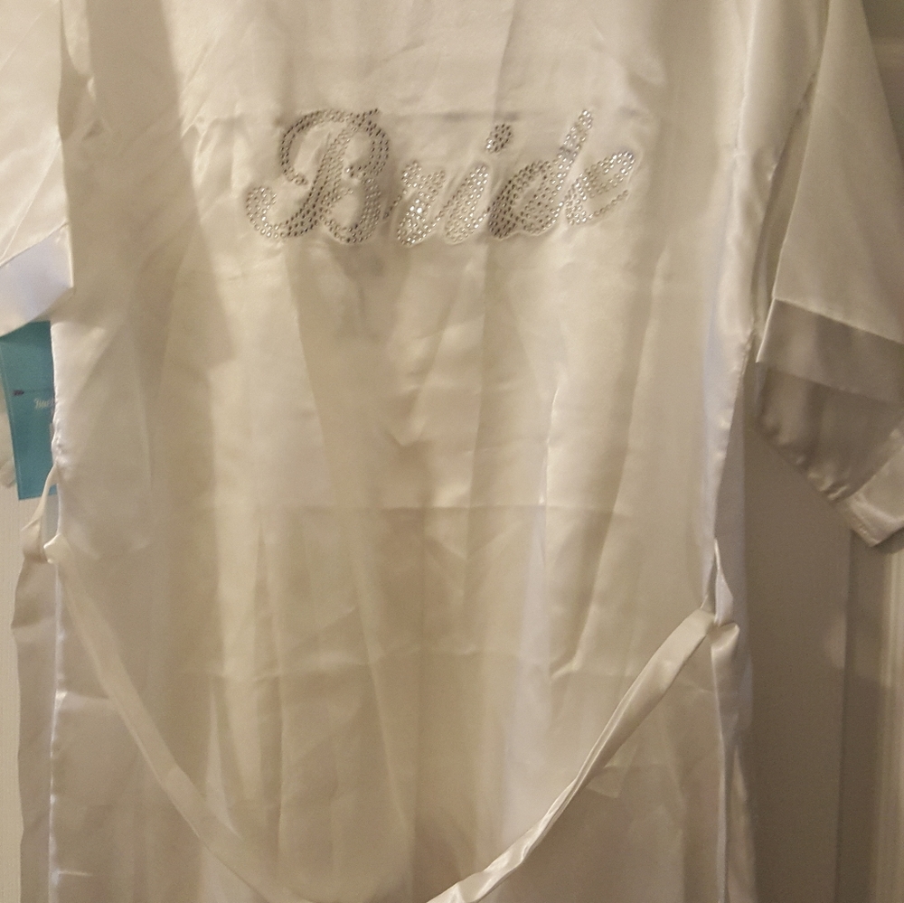 Bride Wedding Rhinestone Robe with belt - Picture 3 of 4